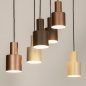 Foto 15540-3: Hängeleuchte mit sechs Metallrohren in Beige, Taupe und Schwarz