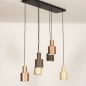 Foto 15540-7: Hängeleuchte mit sechs Metallrohren in Beige, Taupe und Schwarz