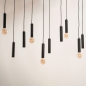 Foto 15547-14: Minimalistische koker hanglamp met tien zwarte kokers E27