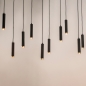 Foto 15547-16: Minimalistische koker hanglamp met tien zwarte kokers E27