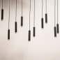 Foto 15547-17: Minimalistische koker hanglamp met tien zwarte kokers E27