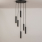 Foto 15549-15: 6-flammige schwarze Röhen-Hängelampe E27 und drei verschiedenen Looks