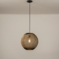 Foto 15550-3: Grote bollamp van riet in naturel en zwart 