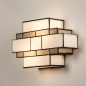Foto 15559-6 schuinaanzicht: Art-deco wandlamp met Tiffany glas 