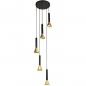 Foto 15564-12: Luxe koker hanglamp van metaal in zwart met goud 