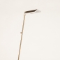 Foto 15593-15 schuinaanzicht: Staande led leeslamp in goud met dimmer op stang dim to warm