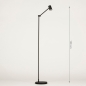 Foto 15597-1 maatindicatie: Oplaadbare led vloerlamp in het zwart met knikarm en usb kabel 