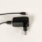 Foto 15597-14: Wiederaufladbare LED-Stehleuchte in Schwarz mit Gelenkarm und USB-Kabel 