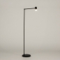Foto 15597-3 zijaanzicht: Oplaadbare led vloerlamp in het zwart met knikarm en usb kabel 