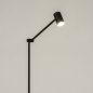 Foto 15597-5 vooraanzicht: Oplaadbare led vloerlamp in het zwart met knikarm en usb kabel 