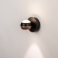 Foto 15612-11: Zwart met koffie bruine led wandlamp met DIP SWITCH en verstelbare lichtkleuren 