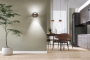 Foto 15612-4: Zwart met koffie bruine led wandlamp met DIP SWITCH en verstelbare lichtkleuren 