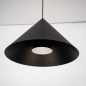 Foto 15617-6: Grote hanglamp rond in zwart met grote conische kap van metaal 