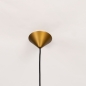 Foto 15618-6: Grote ronde hanglamp van metaal in brons met zwart met conische kap van metaal 