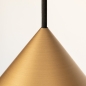 Foto 15618-8: Grote ronde hanglamp van metaal in brons met zwart met conische kap van metaal 