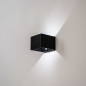 Foto 15640-4: Oplaadbare wandlamp IP44 in het zwart met bewegingssensor