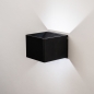 Foto 15640-6: Oplaadbare wandlamp IP44 in het zwart met bewegingssensor