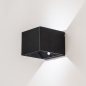 Foto 15640-7: Oplaadbare wandlamp IP44 in het zwart met bewegingssensor