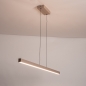 Foto 15654-2: Lange led hanglamp in beige met touchdimmer