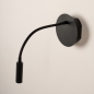 Foto 15667-10: Wiederaufladbare Bettlampe in Schwarz mit flexiblem Arm und USB-Kabel