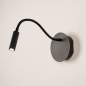 Foto 15667-4: Wiederaufladbare Bettlampe in Schwarz mit flexiblem Arm und USB-Kabel