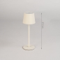 Foto 15675-1: Draadloze led tafellamp in beige dimbaar met USB kabel 