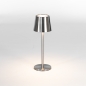 Foto 15679-2: Draadloze led tafellamp in nikkel met dimbare led verlichting en USB kabel 