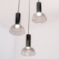 Foto 15684-4: Zwarte 3-lichts hanglamp met kelken van rookglas en GU10 fittingen 