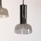 Foto 15684-5: Zwarte 3-lichts hanglamp met kelken van rookglas en GU10 fittingen 