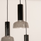 Foto 15684-7: Zwarte 3-lichts hanglamp met kelken van rookglas en GU10 fittingen 