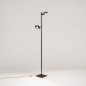 Foto 15693-2: Dimbare led vloerlamp in zwart met twee verstelbare lichtpunten 