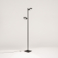 Foto 15693-4: Dimbare led vloerlamp in zwart met twee verstelbare lichtpunten 