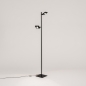 Foto 15693-5: Dimbare led vloerlamp in zwart met twee verstelbare lichtpunten 