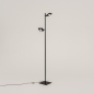 Foto 15693-6: Dimbare led vloerlamp in zwart met twee verstelbare lichtpunten 