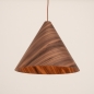 Foto 15695-2: Houten hanglamp in conische vorm en walnoot kleur E27
