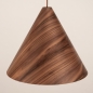 Foto 15695-7: Houten hanglamp in conische vorm en walnoot kleur E27