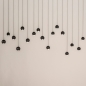 Foto 15699-2: Grote zwarte design hanglamp met 13 bolletjes met dimbare led verlichting en ovale plafondplaat
