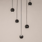 Foto 15700-13: Zwarte led hanglamp met vijf bollen van metaal 