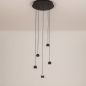 Foto 15700-14: Zwarte led hanglamp met vijf bollen van metaal 
