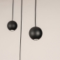 Foto 15700-17: Zwarte led hanglamp met vijf bollen van metaal 