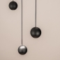 Foto 15700-18: Zwarte led hanglamp met vijf bollen van metaal 