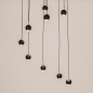 Foto 15701-21: 9-flammige schwarze LED-Pendelleuchte mit Metallkugeln
