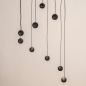 Foto 15701-23: 9-flammige schwarze LED-Pendelleuchte mit Metallkugeln