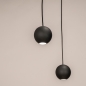 Foto 15701-27: 9-flammige schwarze LED-Pendelleuchte mit Metallkugeln
