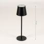 Foto 15718-1: Oplaadbare tafellamp voor buiten en binnen in het zwart met USB 