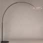 Foto 15722-3: Moderne led booglamp in het zwart met dimmer 