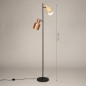 Foto 15731-1: Staande lamp met twee kappen in beige en taupe