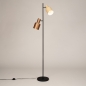 Foto 15731-3: Staande lamp met twee kappen in beige en taupe