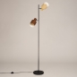 Foto 15731-5: Staande lamp met twee kappen in beige en taupe