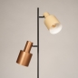 Foto 15731-6: Staande lamp met twee kappen in beige en taupe